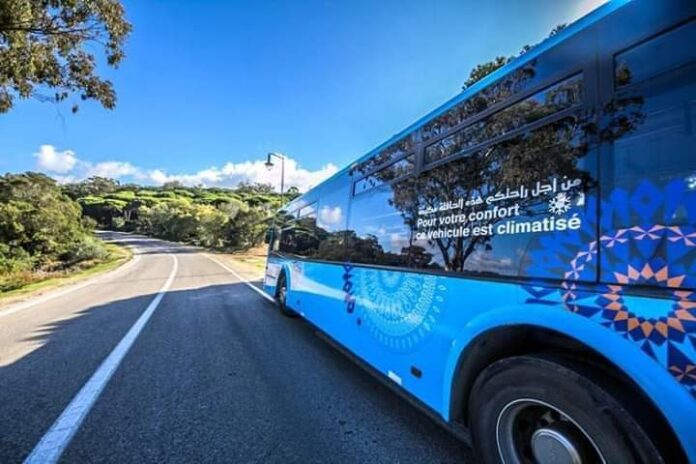 حافلة تابعة لشركة ألزا الإسبانية- طنجة