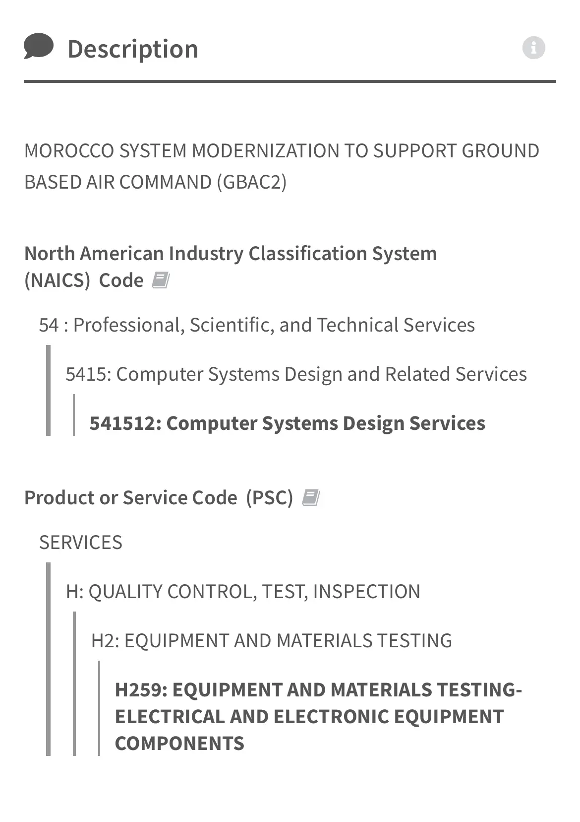 وثيقة معروضة على USAspending.gov الموقع الحكومي الرسمي للولايات المتحدة المخصص لعرض بيانات الإنفاق الفدرالي بما في ذلك عقود وزارة الدفاع.